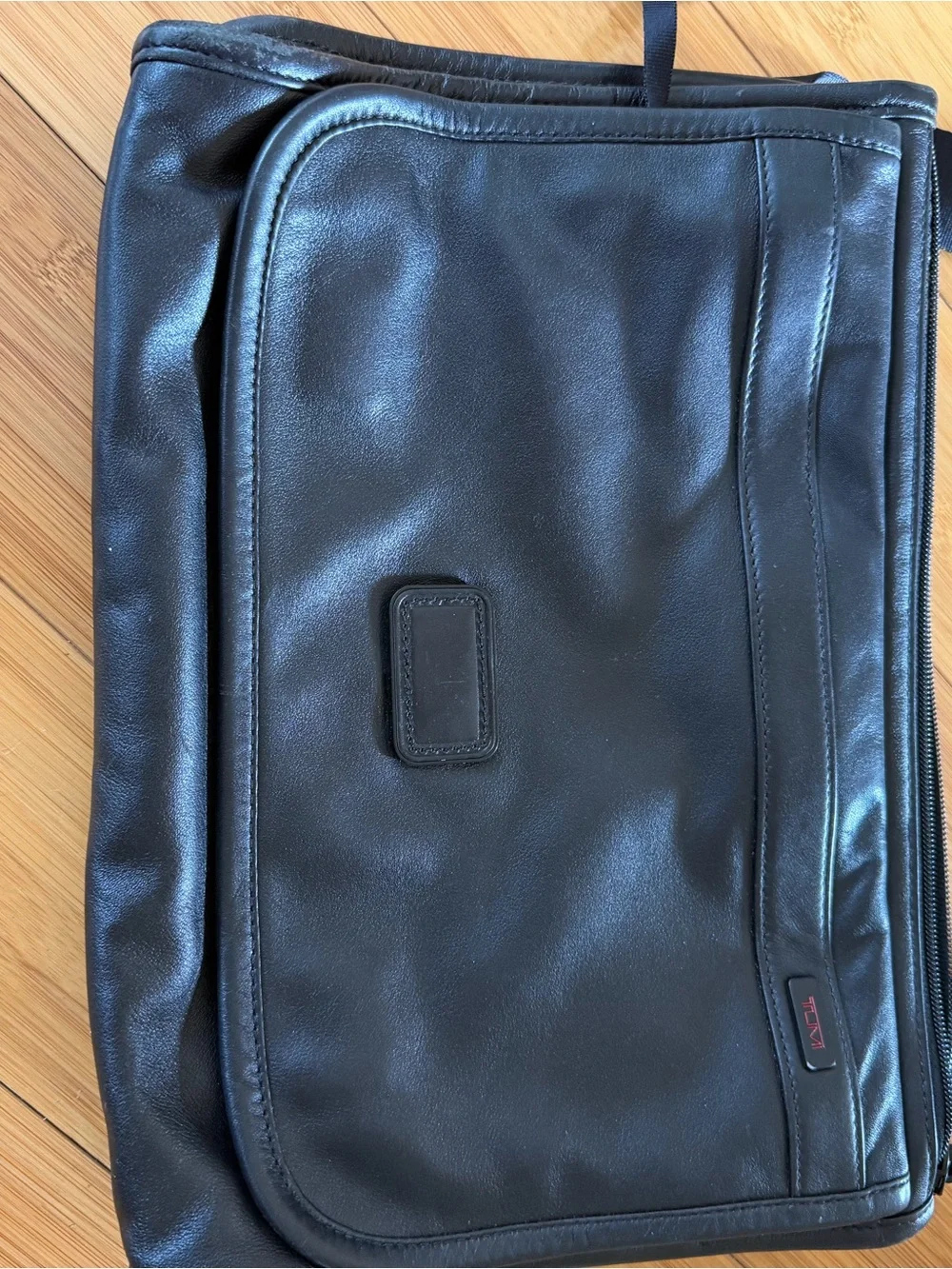 Tumi Black Leather Laptop Messenger Bag